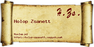 Holop Zsanett névjegykártya